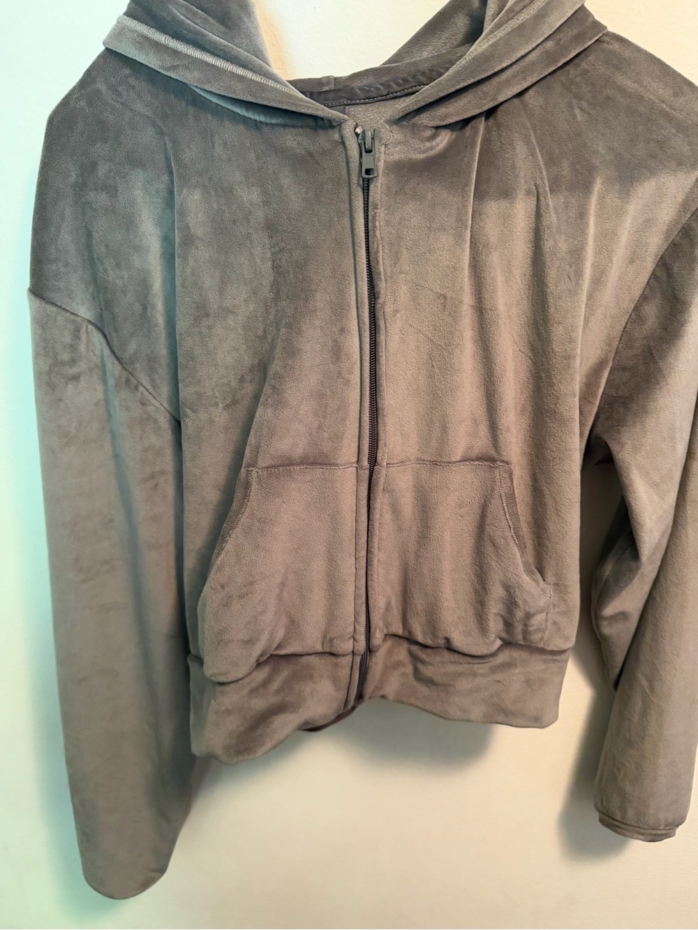 Skims Gray Hooded Zip-Front Women's Jacket